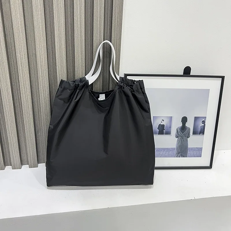 Large Reusable Shopping Bag Portable Oxford Fabric Waterproof Drawstring Foldable Simple Organizer Storage Shopper Handbag 2
