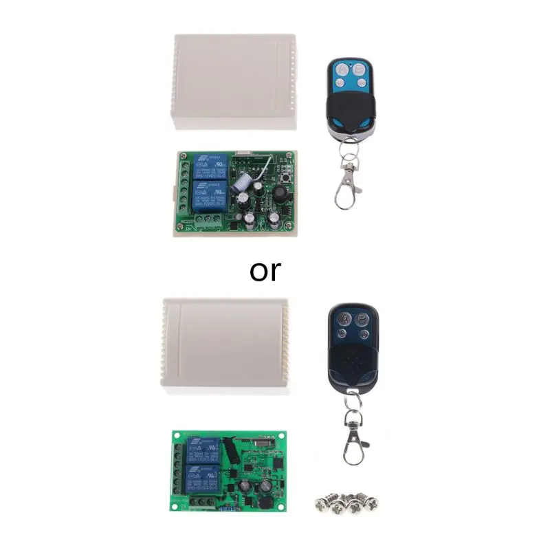 

433 MHz Universal Wireless Remote Control Switch AC 85V-250V 110V 220V 2CH Relay DropShip