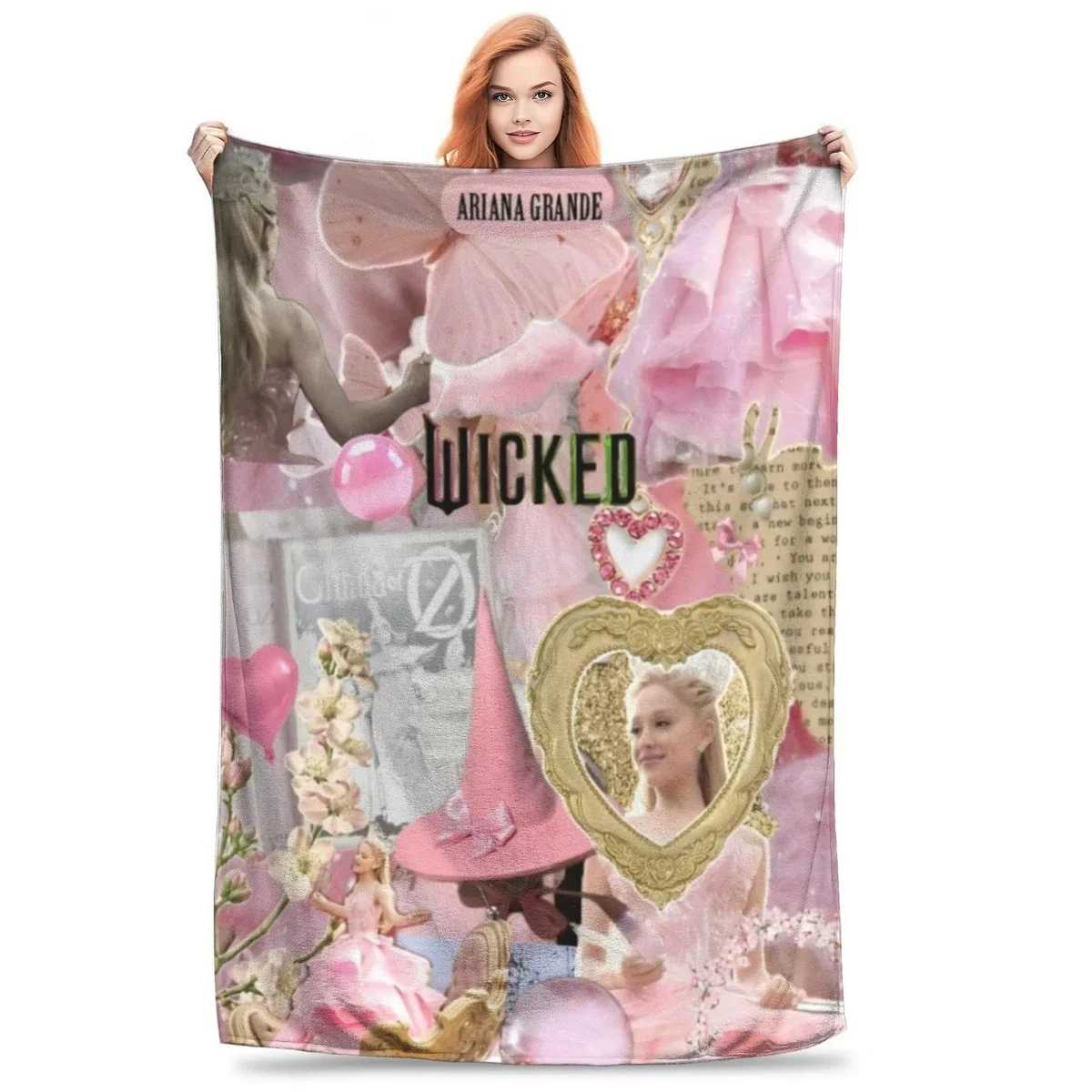 Wicked Musical Movie 2024 Blanket Soft Throw Blanket for Home Bedroom Bed Sofa Travel Office Solid Cover Blanket Kids 3D Quilt