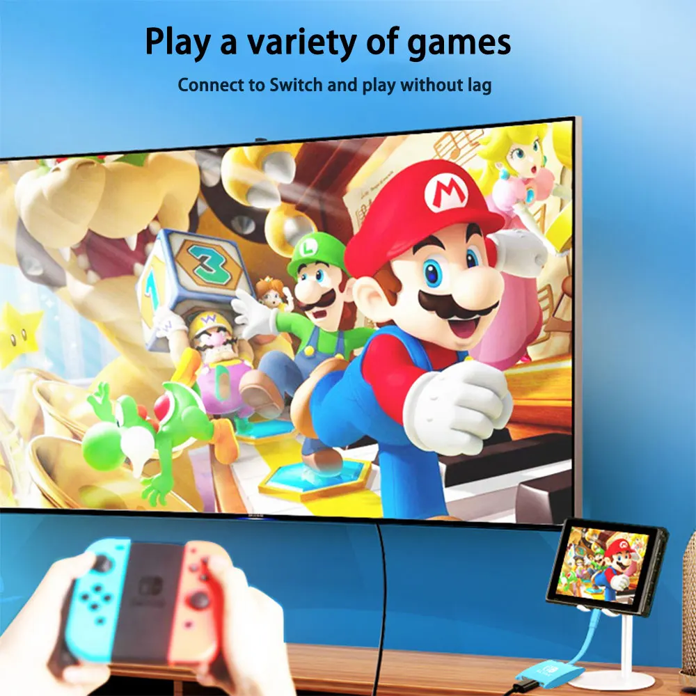 Interruptor Doca de tv para Nintendo Switch Hub Docking Station Portátil Usb c para 4k Hdmi-compatível com Usb 3.0 Hub para Macbook Pro - Imagem 6