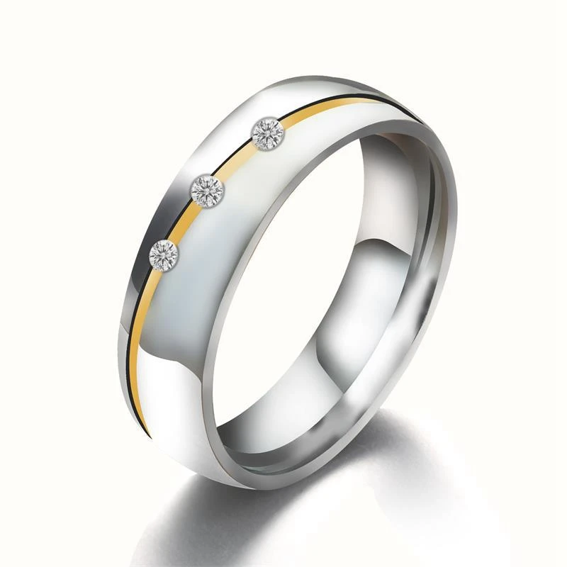 Engagement Rings Fashion Luxury Engagement Wedding Ring Micro-inlaid Zircon Couple Ring Anniversary Jewelry Gift Men's and Women's