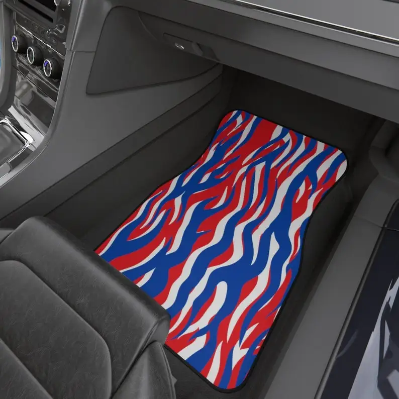 Blue Zebra Car Mats