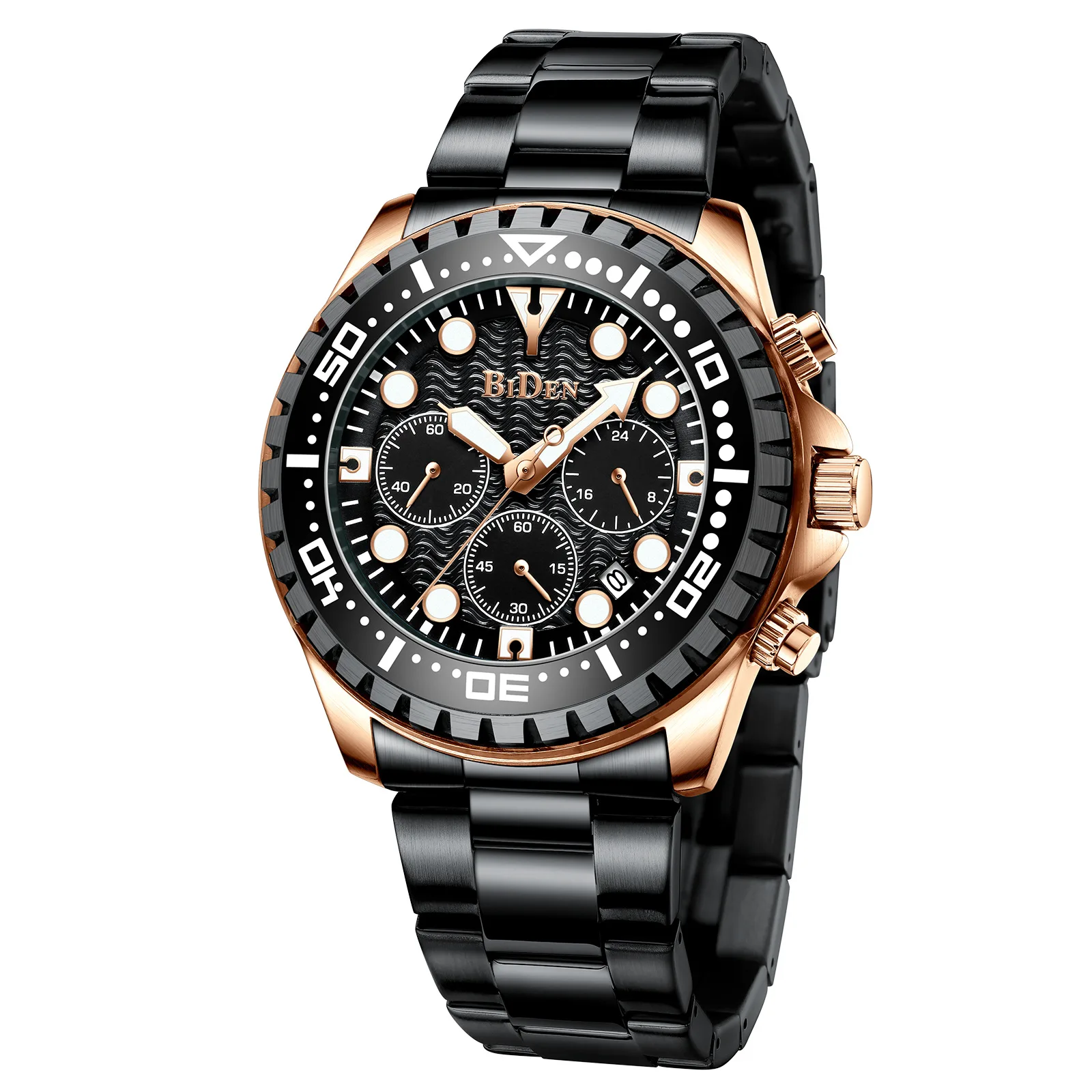Classic top luxury brand watch waterproof calendar business fashion brown multi-functional men's watch