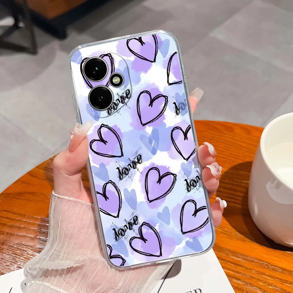 Elegant Floral Transparent Shockproof Phone Case - Soft TPU Silicone Back Cover