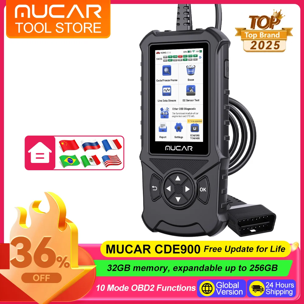Ecm Scanning Solution MUCAR CDE900 OBD2 Scanner for Full OBD2 Car Code Reader Scan Tool for ...