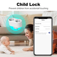 Tuya WiFi Dual Outlet 16A APP Smart Plug 2 in 1 Socket EU with Energy Metering Timer Function Works with Alexa Google Controlled - Image 2