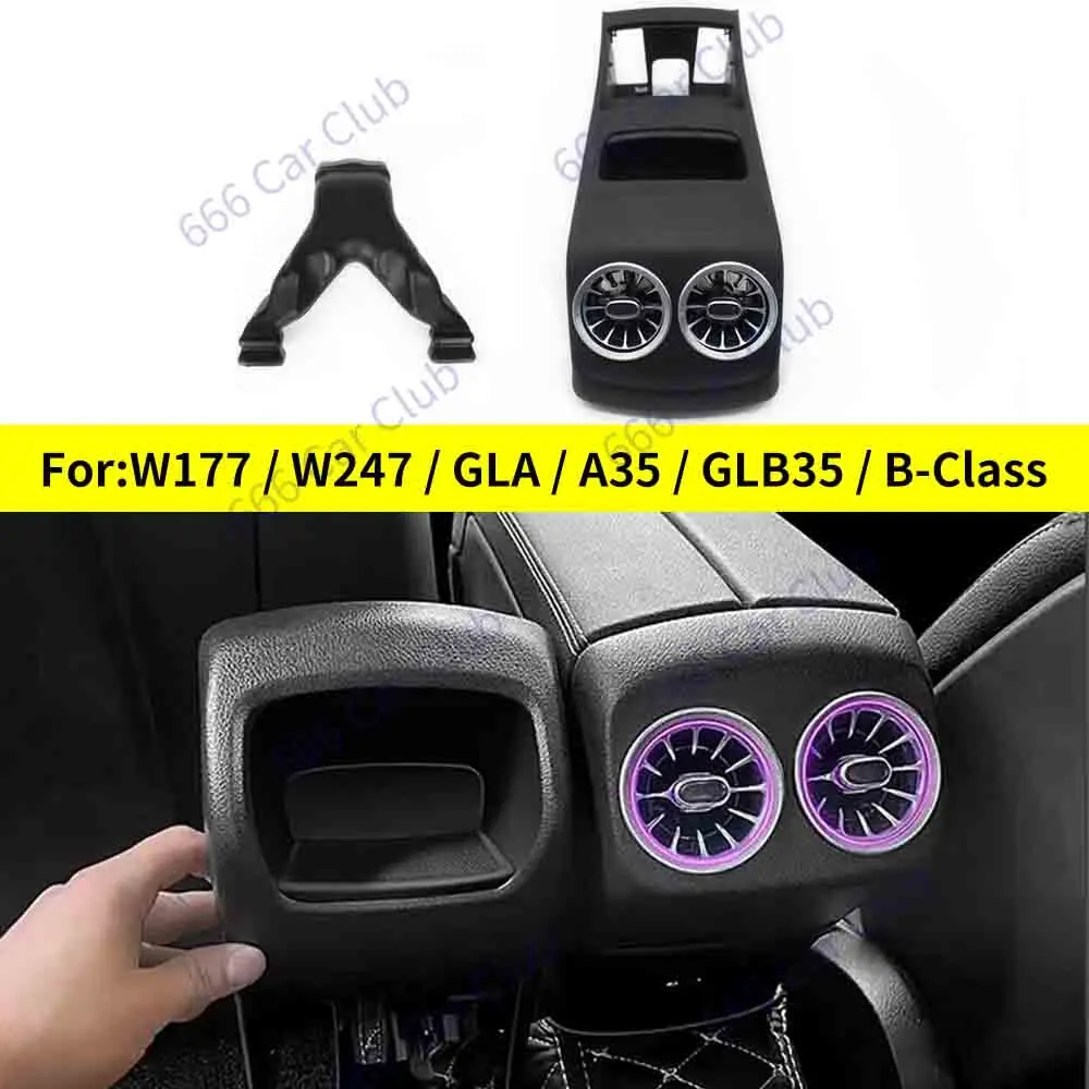 Car Rear Air Conditioning Outlet For Mercedes Benz W177 X247 GLB35 CLA GLA A35 B Class Backseat LED Turbine Vents Nozzle Upgrade