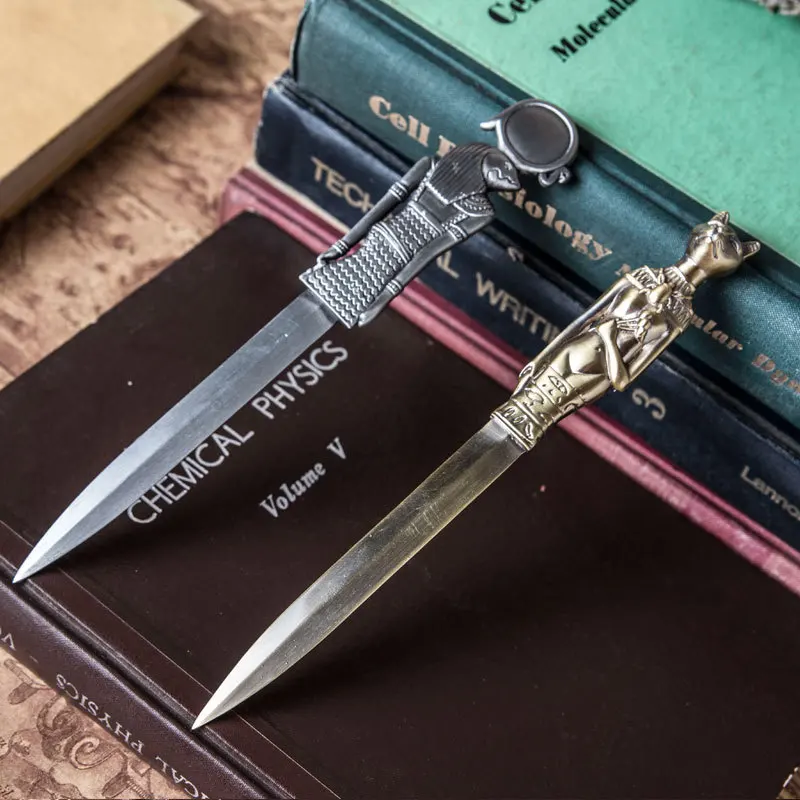Metal Retro Utility Knife Stainless Steel Portable Paper Cutter Letter Envelope Opener Office School Cutting Supplies utility knife paper cutter mail opener unboxing knife pocket folding knife craft cutting knife