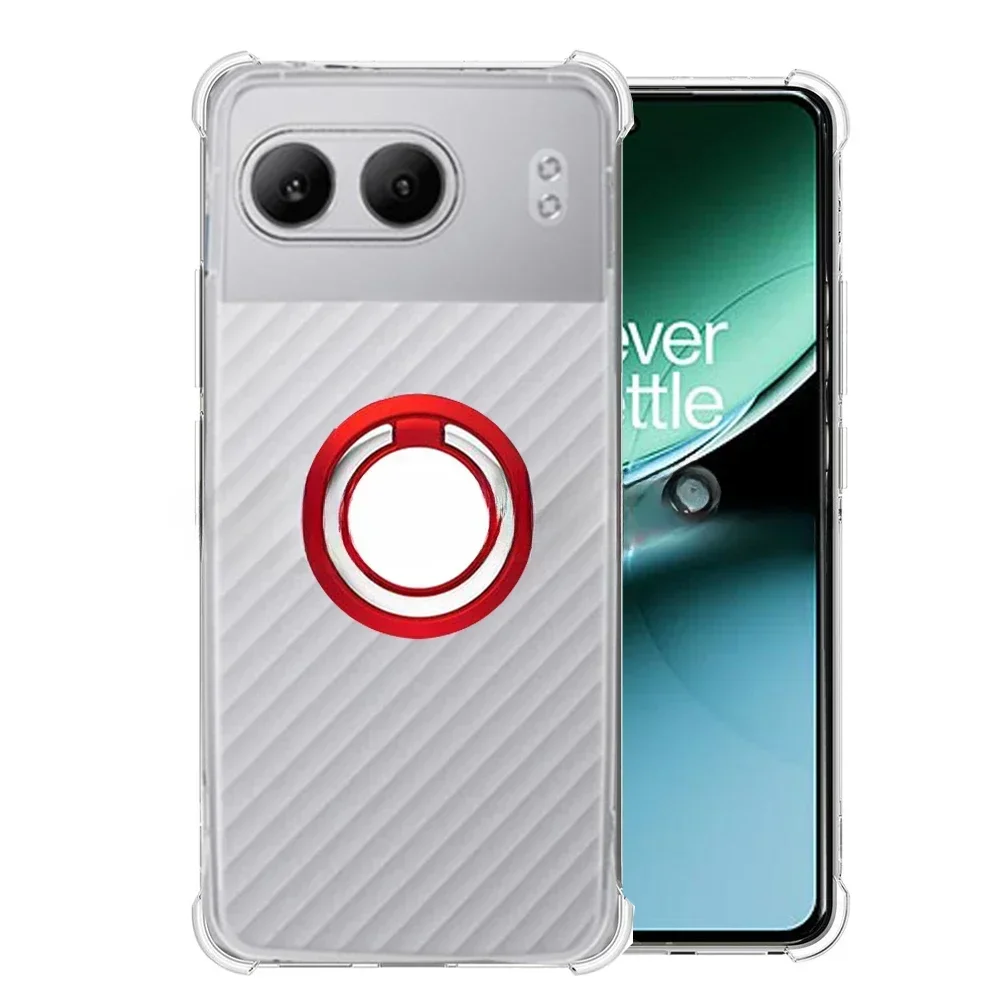 Transparent Silicone Case with Magnetic Ring Stand and Shockproof Airbag Protection