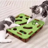 Pet Cat Puzzle Maze Holes Toys Felt Box With Bell Ball Kitten Playing Toys Interactive Funny Cat Supplies 2