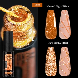Gold Silver Metallic Chrome Mirror Effect Nail Gel Polish (02 orange)