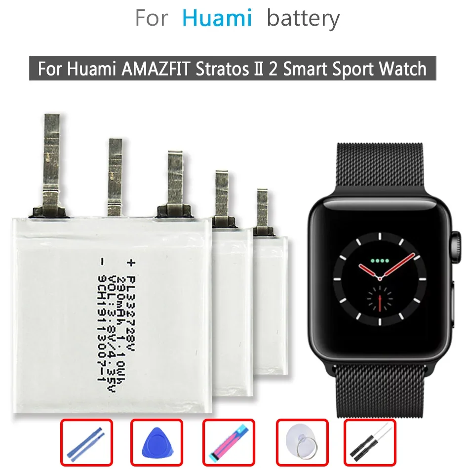 Batteria Per Huami Amazfit T-Rex Pro/Ares Bip Gtr/Res Sport 2/Verge Lite Global/Stratos Ii 2 A1609/Orologio Sportivo