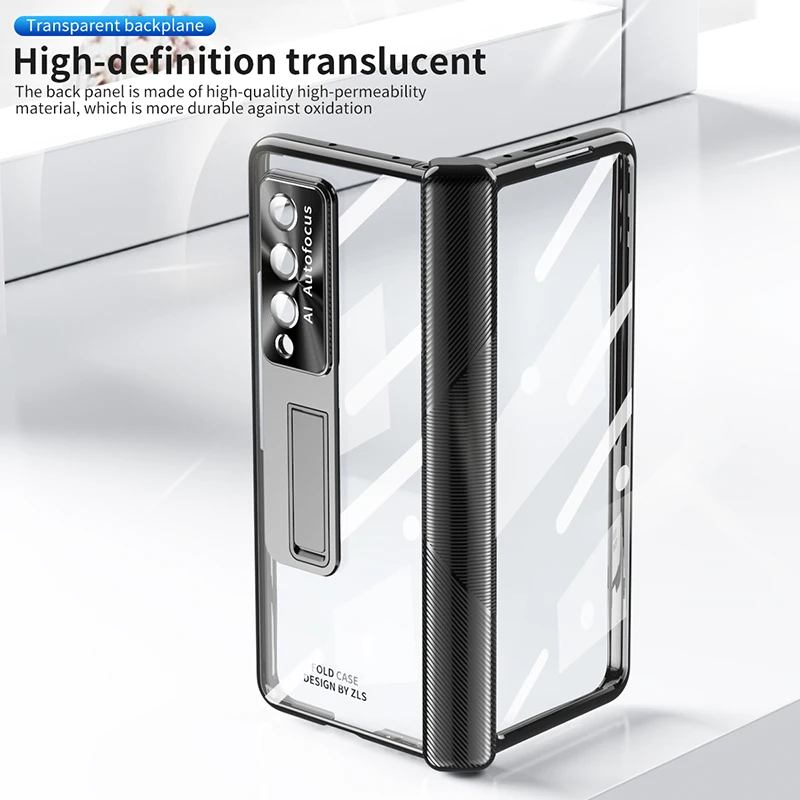 

Electroplated Hinge Folding Magnetic Case For Samsung Galaxy Z Fold5 Fold 4 3 Shell Film Integrated Anti-fall Protective Cover
