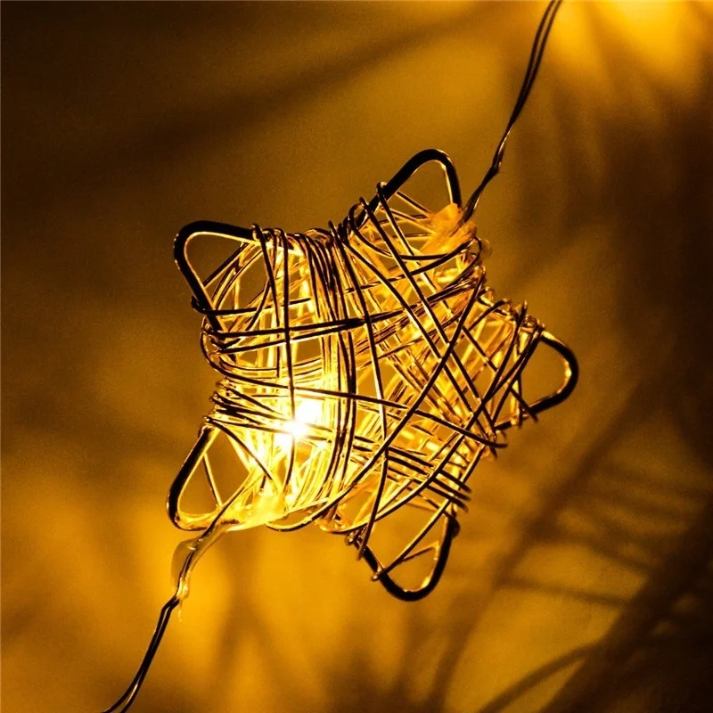 10 Lights Golden Star Style Fairy Lights String Lights For Christmas Outdoor Garden Decor Wedding Party 3m 20led star string lights chain twinkle star garlands fairy lights for wedding party new year garden home room decoration