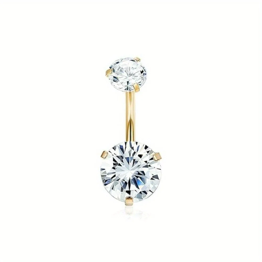 CZ Opal Belly Button Ring - Surgical Steel Navel Barbell Piercing, 14G, Choose Opalite Or Turquoise 11 thumbnail image