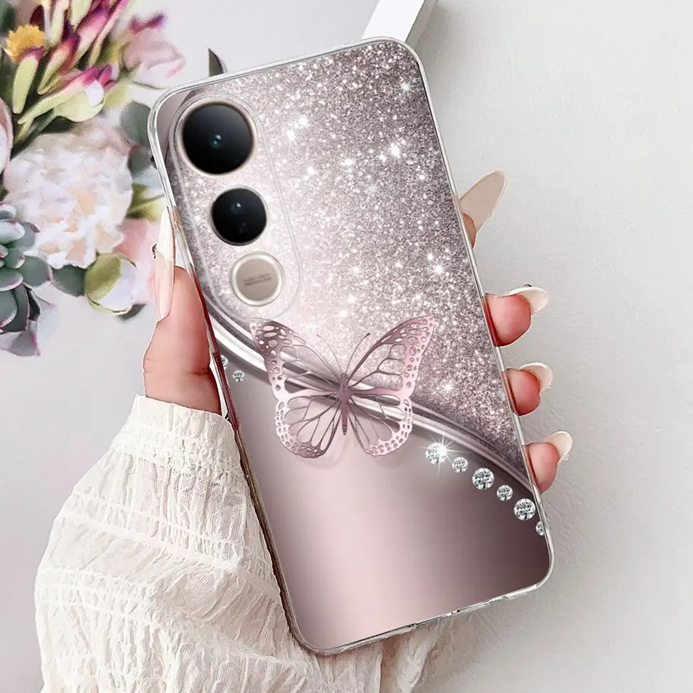 Clear Fashion Luxury Cute Cartoon Cat TPU Bumper Phone Case Cover