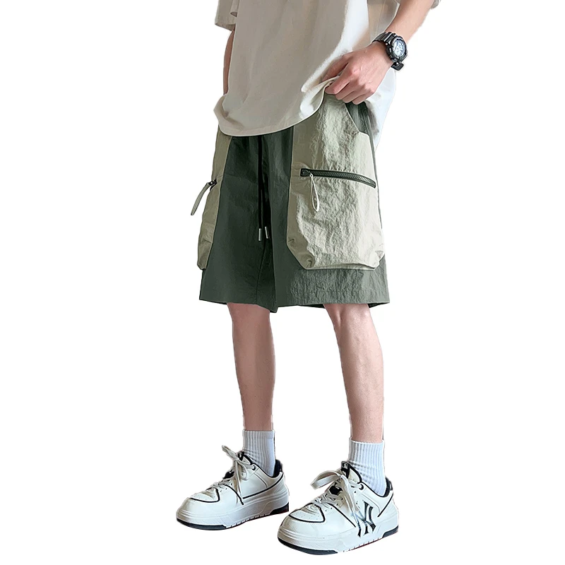 Fashionable Casual Shorts with Cool Ice Feeling and Wrinkle Resistance for Men's Summer 2024