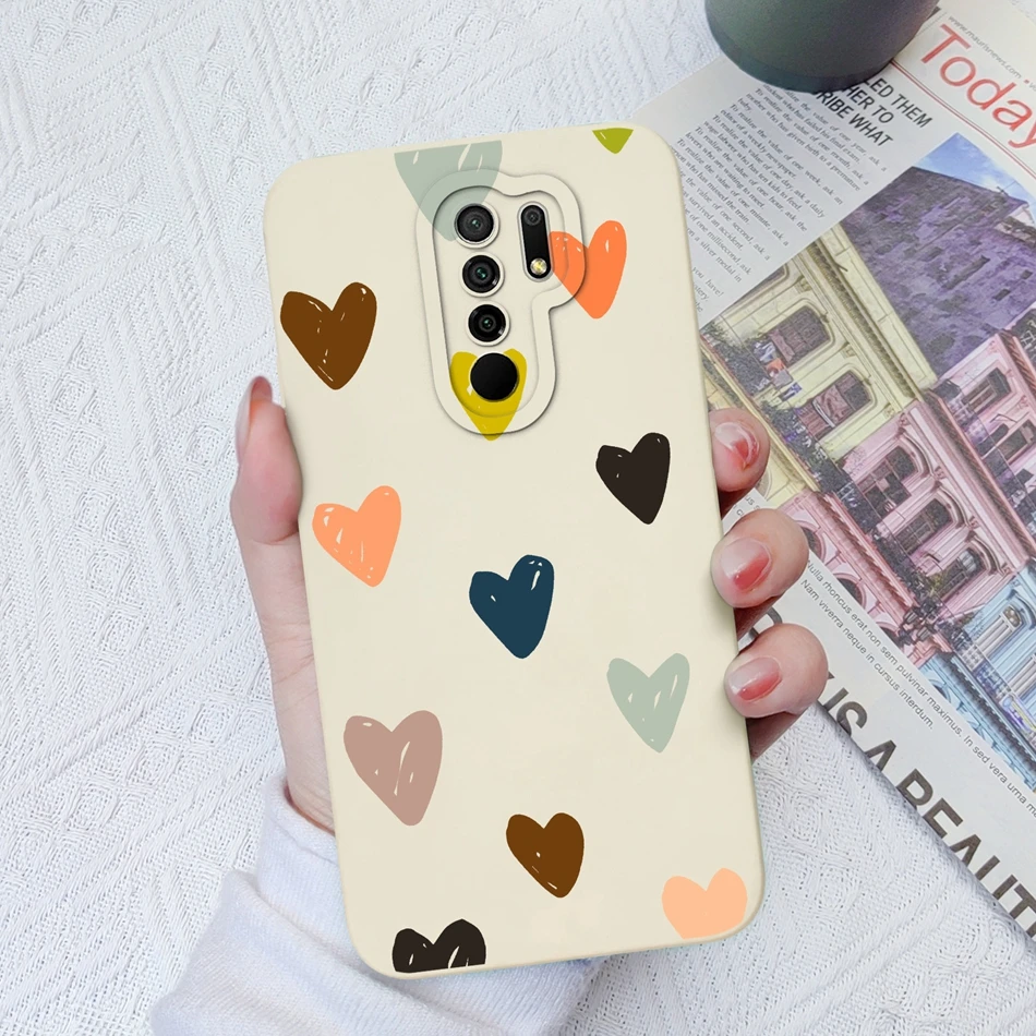 thumbnail image 1 of Case For Xiaomi Redmi 9 9A 9C Colourful Liquid Silicone Anti Slip Phone Back Cover For Redmi 9 A C Full Protection Shell Bumper, 1 of 5