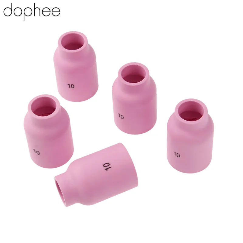 

5pcs/1set TIG Alumina Nozzle Gas Lens 53N88 10# Fit TIG Welding Torch Consumables for Large Setup In 9/17/18/20/26 Ceramic Cup