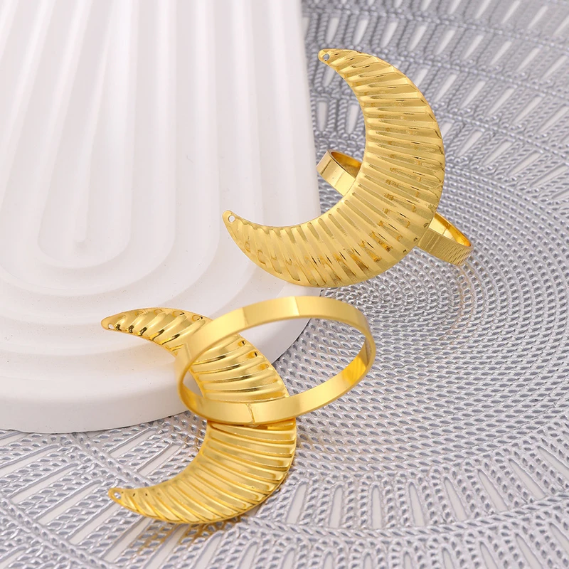 Napkin Rings Napkin Buckles Dinner Table Holders 4Pcs Ramadan Eid Mubarak Moon Birthday Wedding Party Decoration