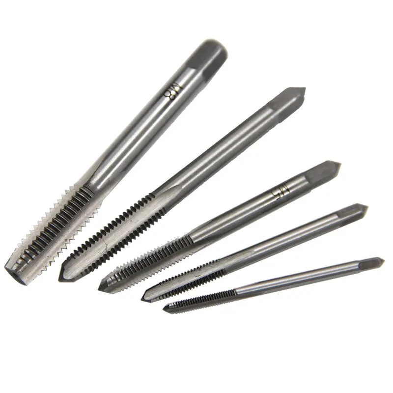 Sedee2432e1ee4e82aded8e15883f71c2N 5pc Hand Straight Groove Thread Tap M3 to M8 Quick Tapping and Internal Thread Hardware Tool Set Mallzona