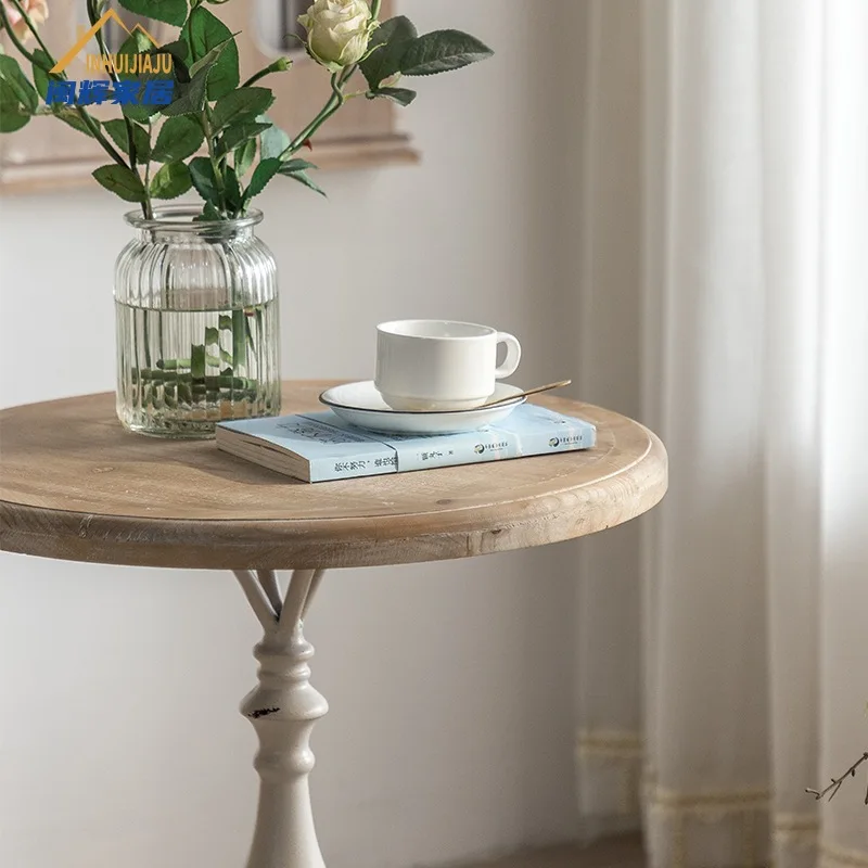 Retro Solid Wood Small Coffee Table Living Room Side Table Small Apartment Home Tea Balcony Coffee