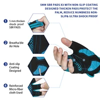 MOREOK Mountain Bike Gloves Half Finger 5MM Silicone Gel Pads Shock-Absorbing Non-Slip Cycling Gloves for MTB Road Biking Men Wo 2