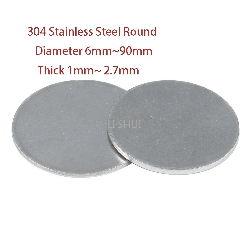 304 Stainless Steel Round Plate Circular Sheet Disc Solid Flat Pad ...