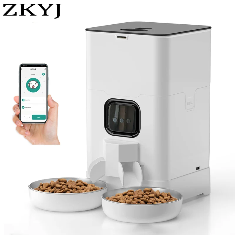 4l Automatic Pet Feeder For Cats Wifi Smart Stainless Steel Bowl Dog