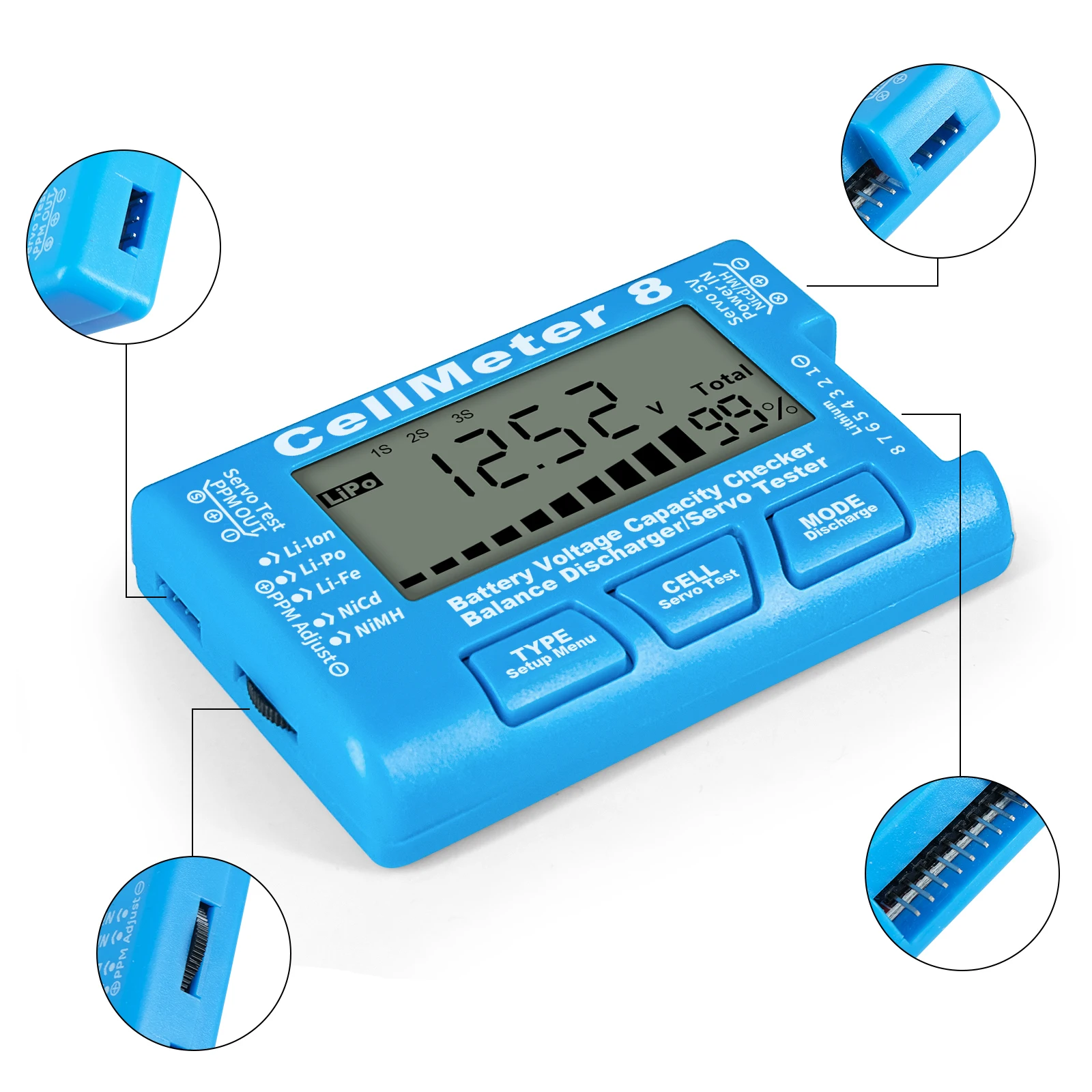 Testeur Batterie RC CellMeter-8 1-8S LiPo Li-ion NiMH