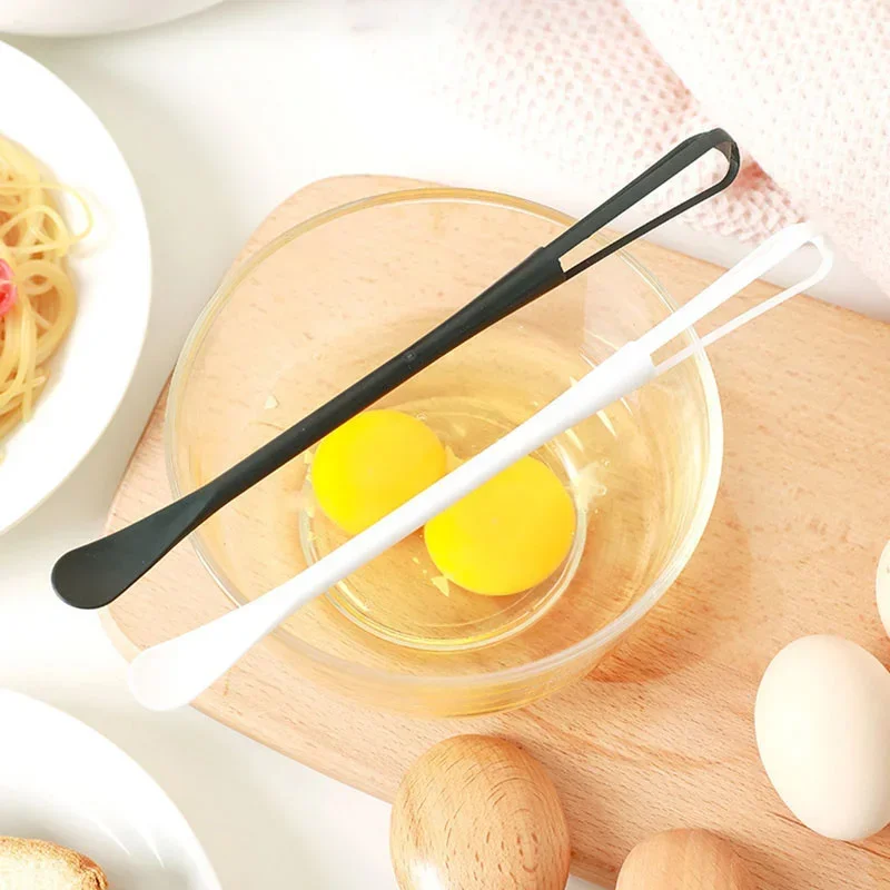 1Pc Egg Beater PP Manual Milk Frother Seasoning Spoon for Whisk White/Black Multipurpose Kitchen Utensil