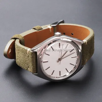 Cinturini in morbida pelle scamosciata di alta qualità 14/16/18/20/22mm Cinturino vintage Bracciale in pelle di vitello a sgancio rapido Uomo Donna Accessori 1