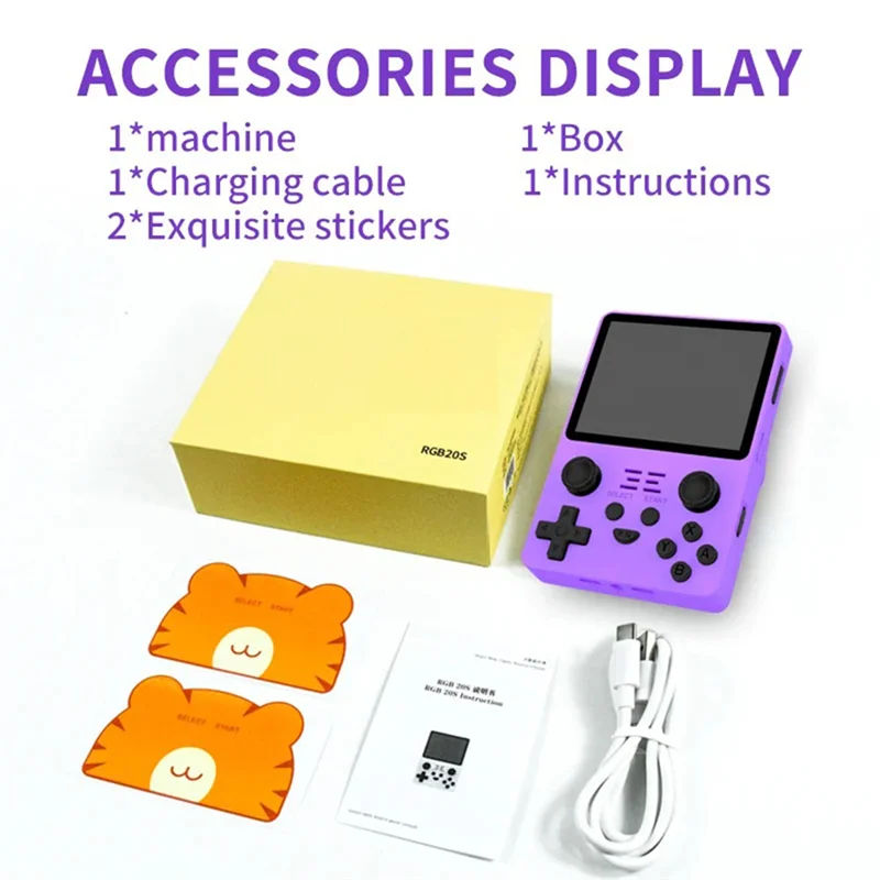 RGB20S Retro Video Game Console 16G+32G 3.5Inch HD Screen Arkos 2.4G 5G WIFI Handheld Video Players Children's Gifts Easy To Use