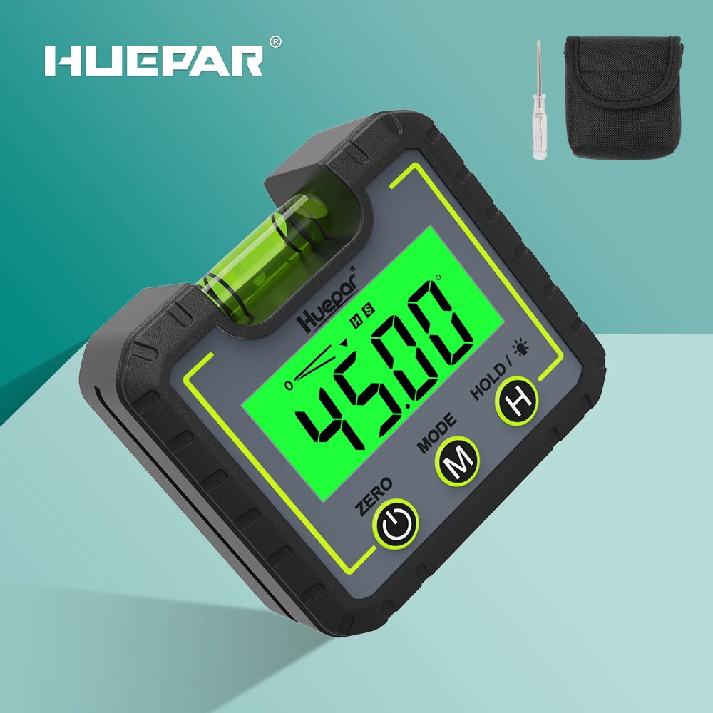 Huepar Digital Level Angle Gauge Magnetic Protractor Inclinometer Level Angle Finder Angle Cube Level Box With Magnes