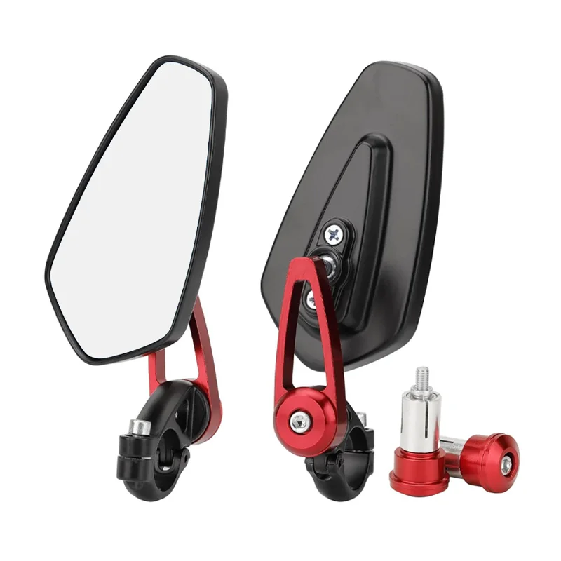 Universal Motorcycle Bar End Rearview Mirror 7/8" 22mm Aluminum