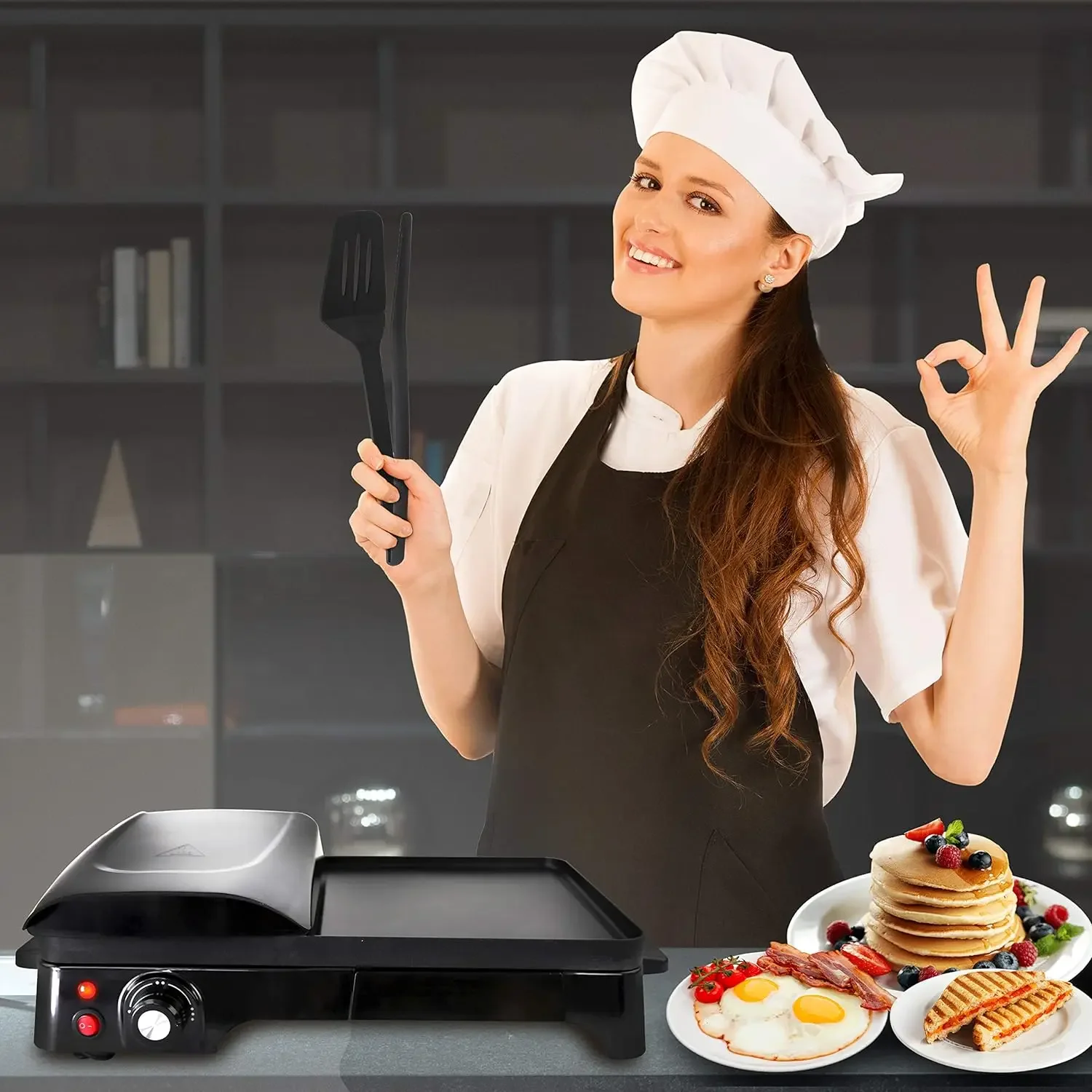 NEW NEW 2-in-1 Panini Press Grill & Griddle Nonstick Coating, Temperature Control Multiuse Countertop Sandwich Maker