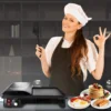 NEW 2024 NEW 2-in-1 Panini Press Grill & Griddle | Nonstick Coating, Temperature Control | Multiuse Countertop Sandwich Maker | 4