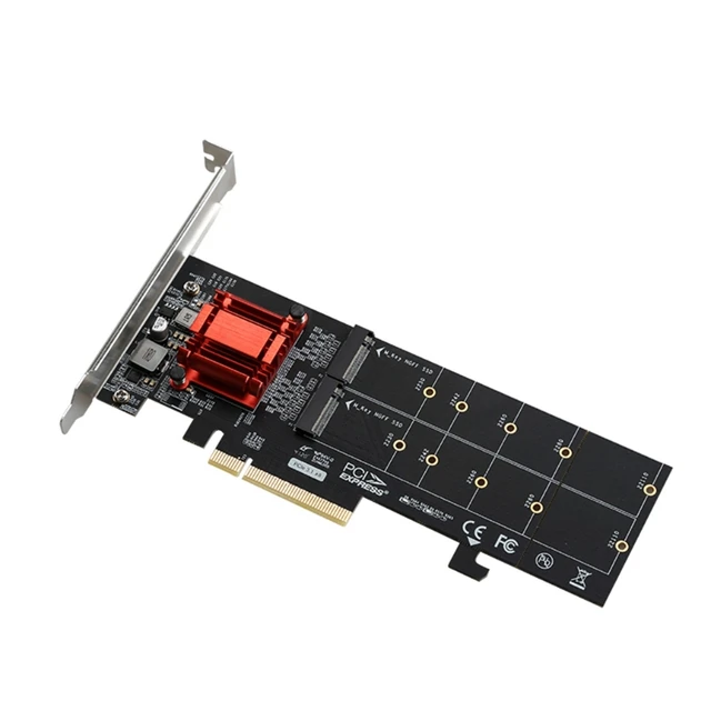 PCIe 3.1 x 8 to 2 m2 Port SSD Adapter Dual Expansion Card m-key to Pci-e  Converter for NVME 2230-2260 2280 22110 SSD - AliExpress