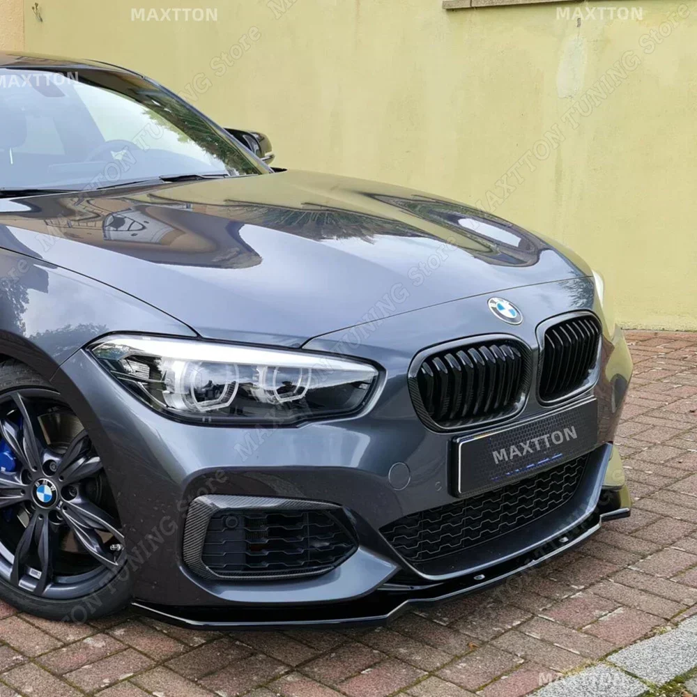 3 PCS BMW F20 F21 LCI Maxton Style Front Bumper Lip Splitter Spoiler 1 Series 118i 120i 120d M135i M140i M-Pack 2015- car accessories double sided adhesive spoiler rear bumper lip car bumper guards