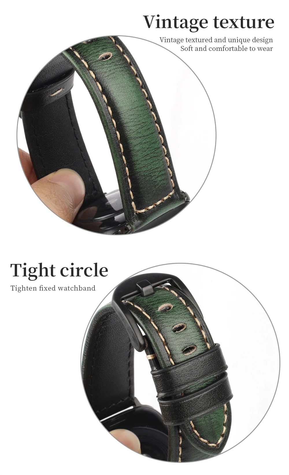 Onthelevel Vintage Watchband Orange Green Crazy Horse Genuine Leather Watch Strap Wristband Handmade Watch Accessories