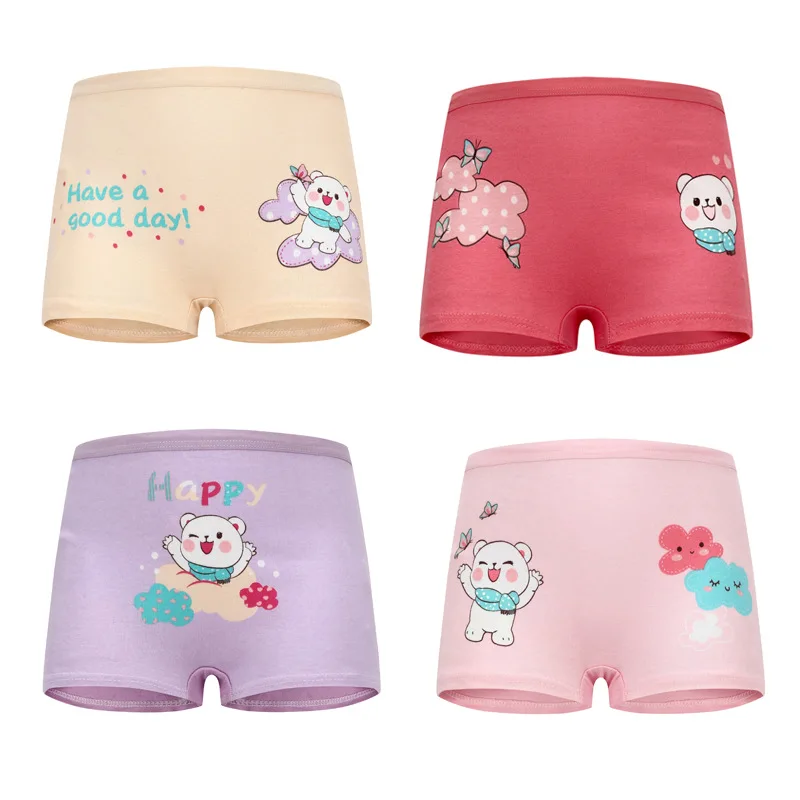 4 Pcs/lot Children Girls Underwear Kids Boxer Briefs Child Soft High  Quality Soft Cotton Girls Panties Breathable For 2-12Y