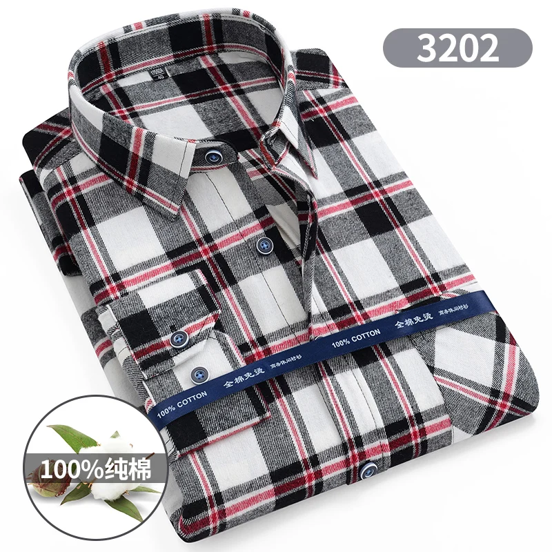 Oversized Fashion Flannel Plaid Men's Long Sleeve Cotton Shirt
