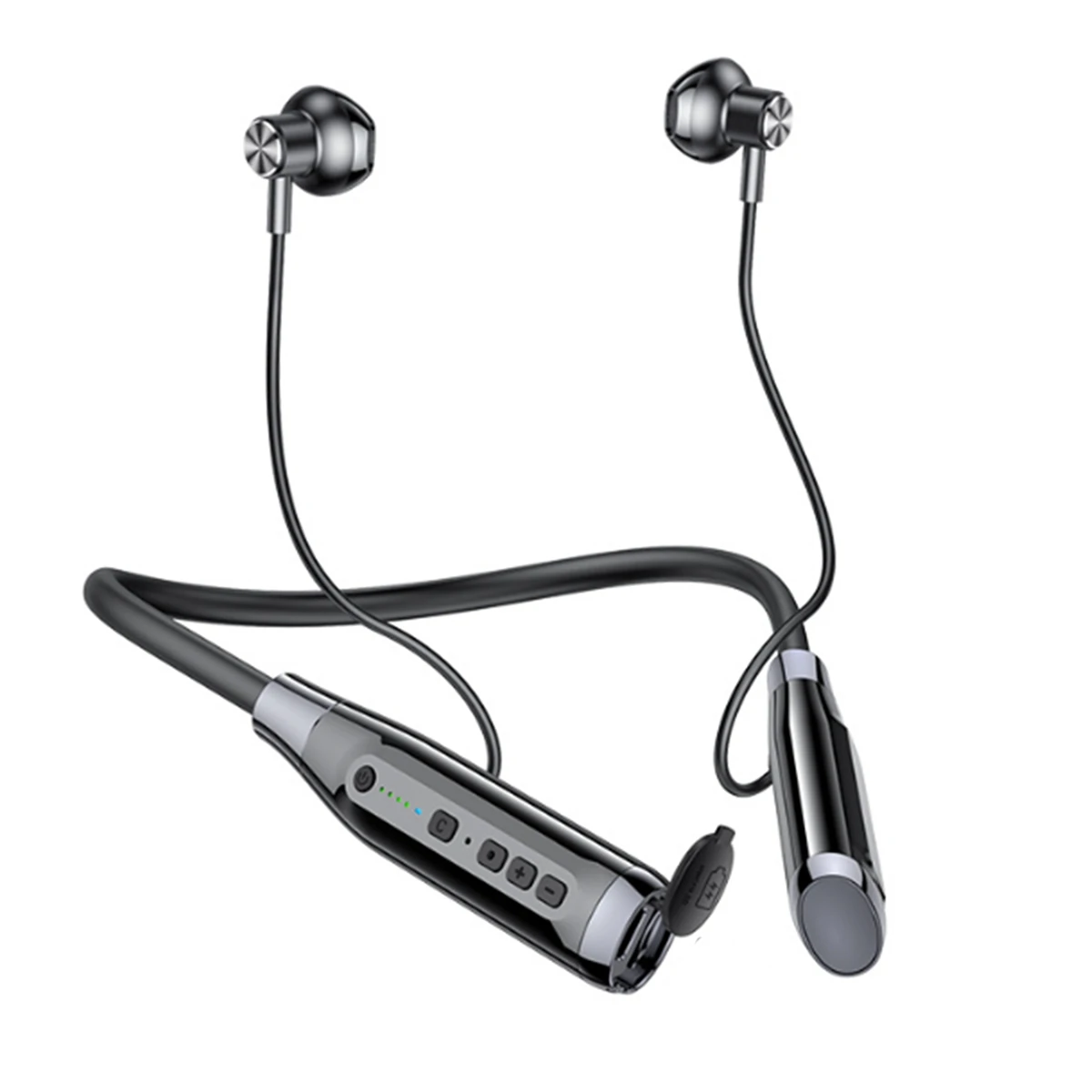 Hot sale A12 Neck-Mounted Bluetooth 5.0 Headset Long Standby Wireless Pluggable Graphics Headset Semi-In-Ear Black