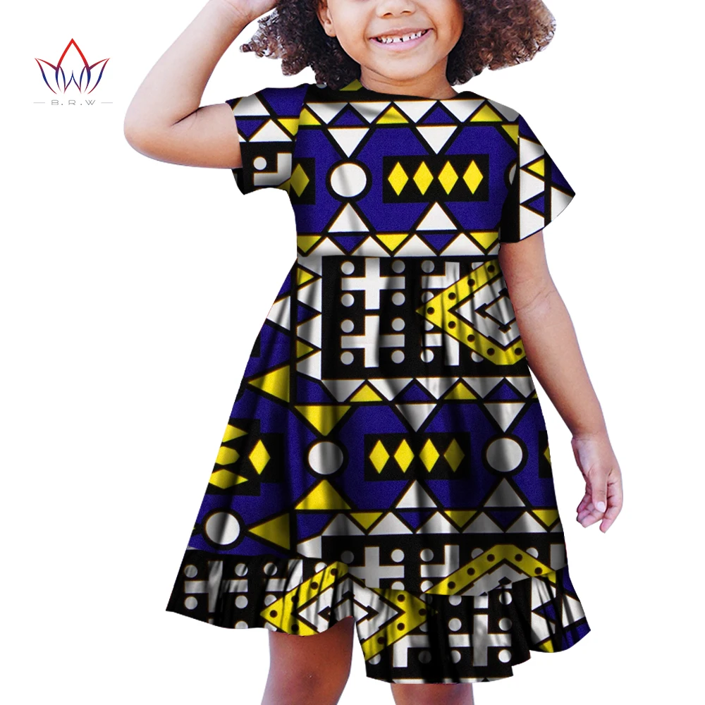 Summer children short sleeves dresses traditional african clothing riche girl kids clothes girls dresses wyt