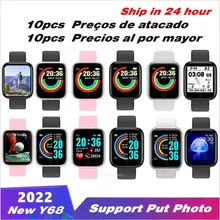 

Wholesale 10PC Y68 D20 Smart Watch Male Female Free Shipping Put Photo Heart Rate Waterproof Smartwatch for Men Women Children