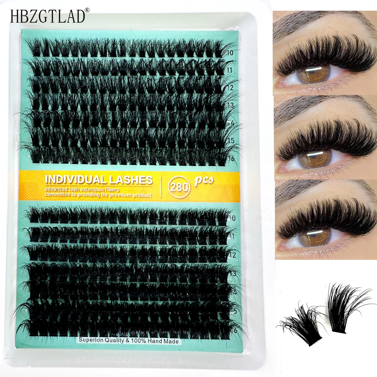 

Thick Eyelash Clusters D Curl Wispy Individual Lashes Cluster Eyelash Extensions 280pcs False Mink Eyelashes DIY 5D Fluffy Lash