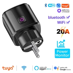 Smart WiFi EU Plug with Power Monitoring and Timer - 20A Socket with Child Lock (Black)