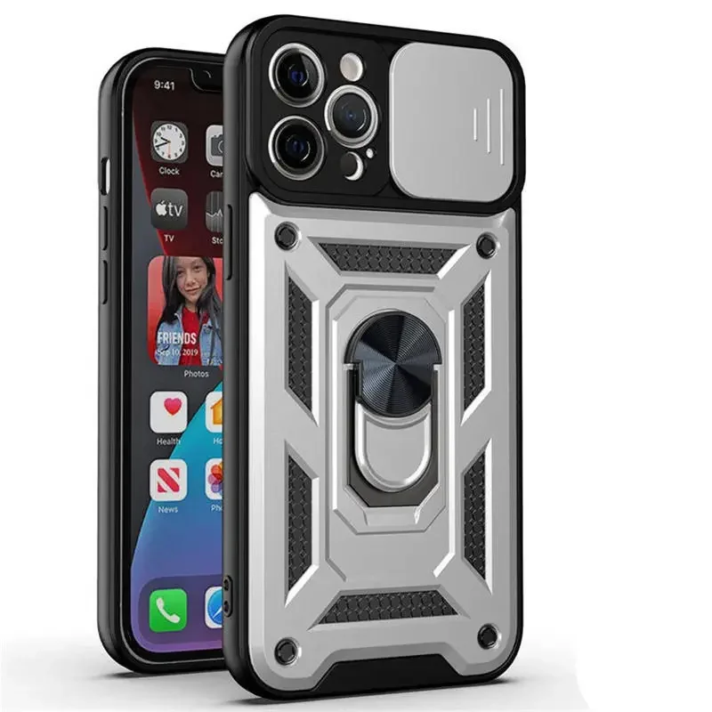 Armor Shockproof Magnetic Ring Stand Holder Case - Premium Protective Back Cover