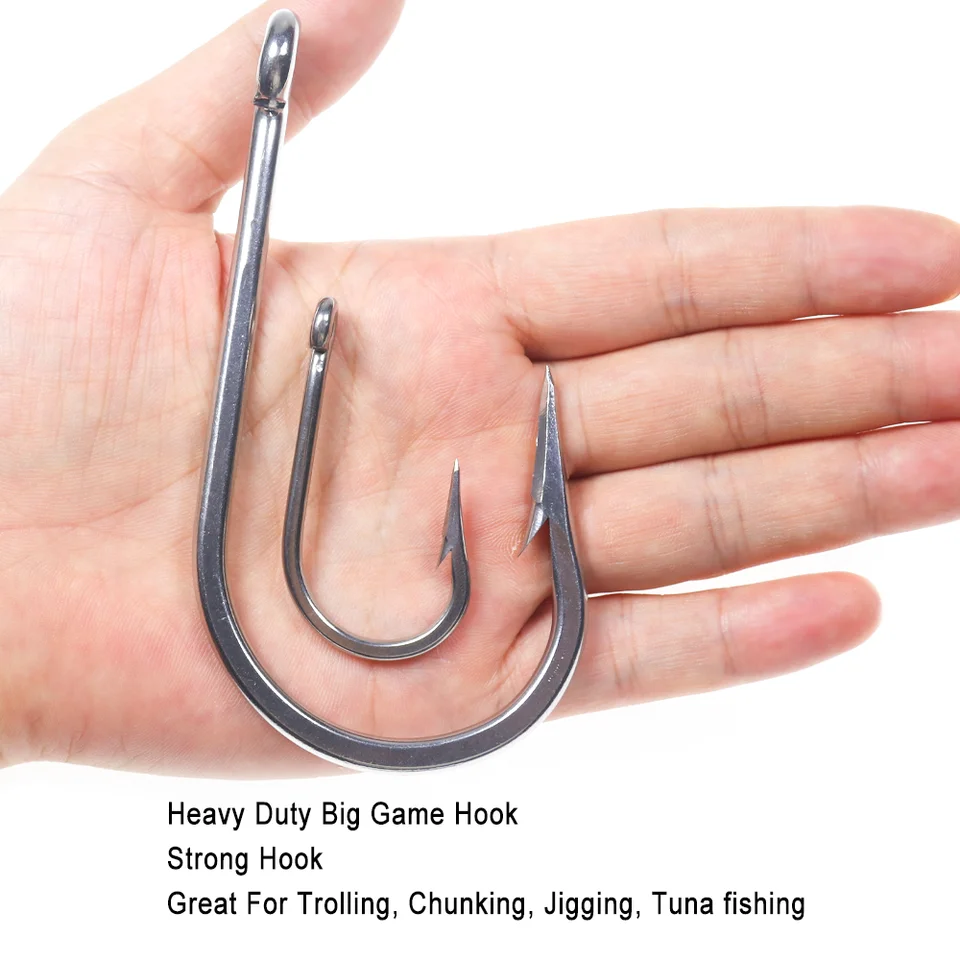 30pcs Stainless Steel Live Bait Fishing Hooks – 2X Strong Short Shank Saltwater Hooks For Muskie, Tarpon, Crucian