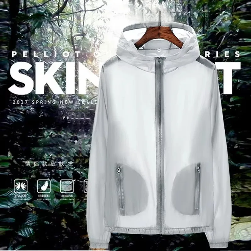 S-7XL Size Men Women Teens Ultrathin Ultralight Transparent Quick Dry Sun-Protective Camping Hiking Jacket Skin Coat Windbreaker hiking jackets